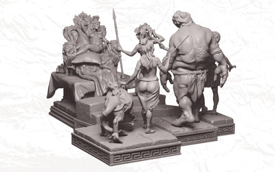 The Lost Kingdom of Seductive Amazons Diorama - 3D Print