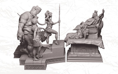 The Lost Kingdom of Seductive Amazons Diorama - 3D Print