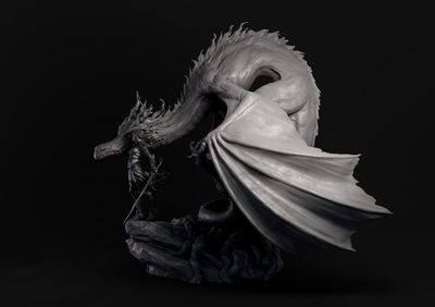 Eldra Emberfyre the Dragon Rider Diorama - 3D Print