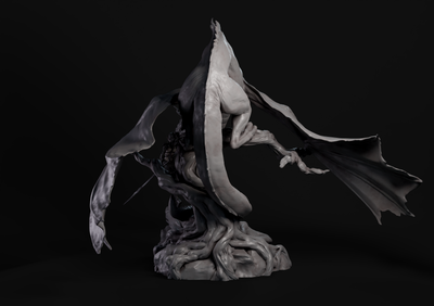 Eldra Emberfyre the Dragon Rider Diorama - 3D Print