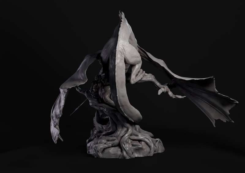 Eldra Emberfyre the Dragon Rider Diorama - 3D Print