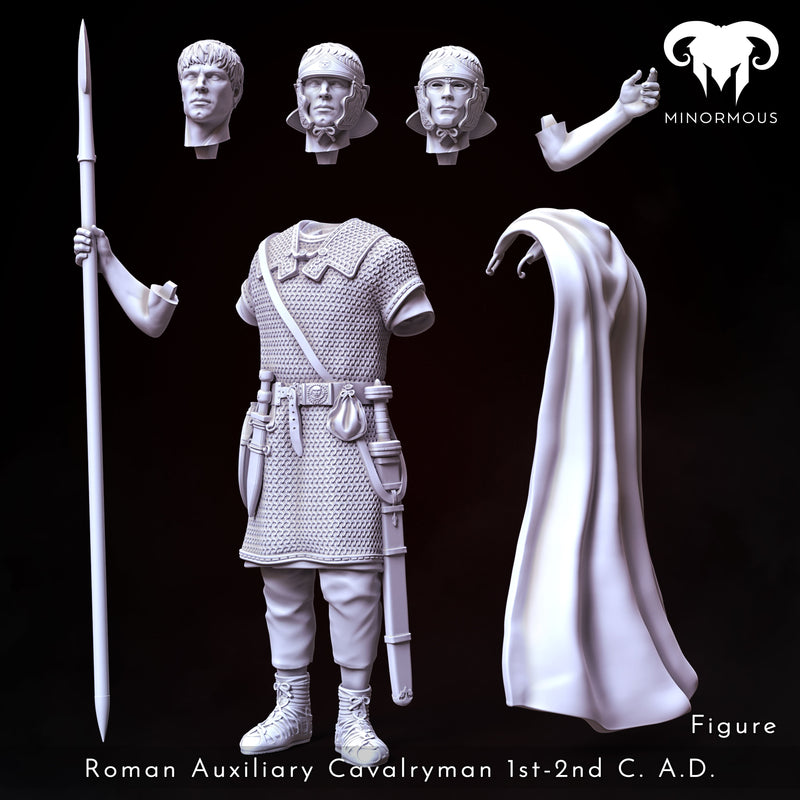 Roman Auxiliary Cavalryman 1st-2nd C. A.D. "Auxilia Equestrians" - 90mm - 3D Print
