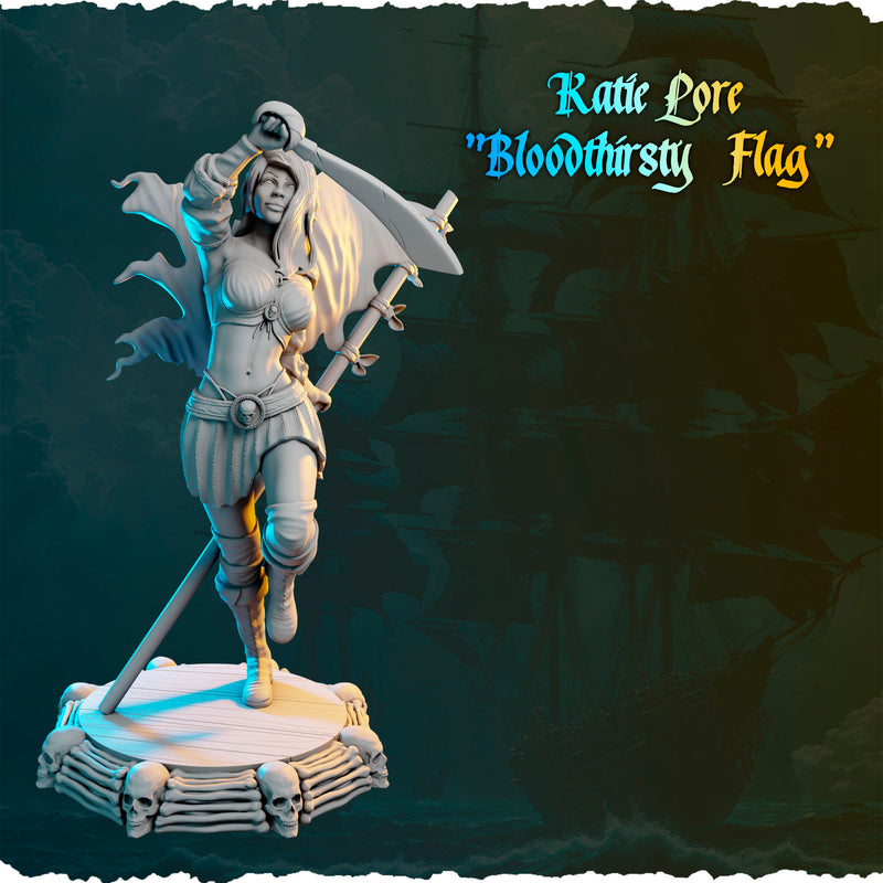 Katie Lore "Bloodthirsty Flag" - 75mm - 3D Print