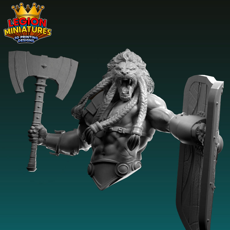 Lion Berserker warrior Bust - 3D Print