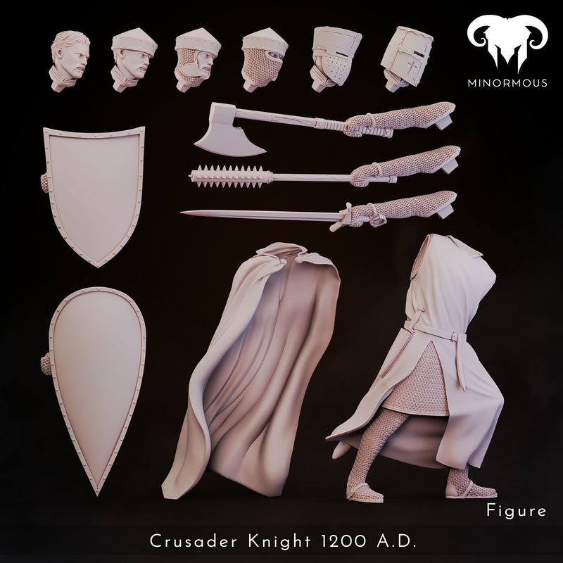 Crusader Knight 12th-13th C. "Vigilant Sentinel" - 3D Print