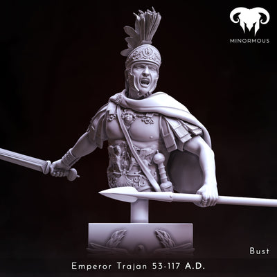 Roman Emperor Trajan 98 to 117 A.D. "The Sword of Rome" Bust - 3D Print