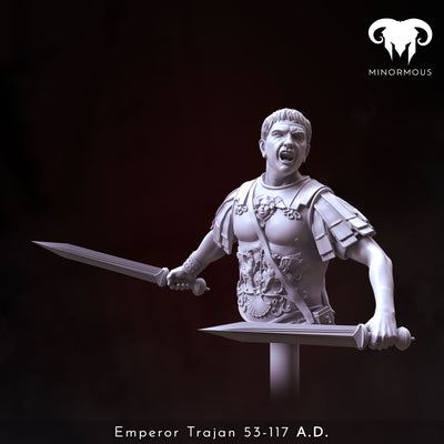 Roman Emperor Trajan 98 to 117 A.D. "The Sword of Rome" Bust - 3D Print