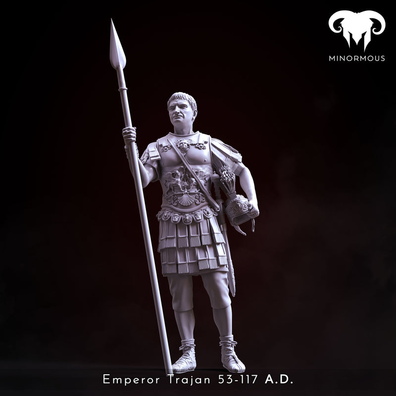 Roman Emperor Trajan 98 to 117 A.D. "Conquering the World" - 90mm - 3D Print