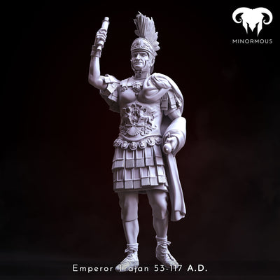 Roman Emperor Trajan 98 to 117 A.D. "From Soldier to Emperor" - 90mm - 3D Print