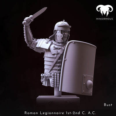Roman Legionnaire 1st-2nd C. A.C. "Rome's Unyielding Guardian" Bust - 3D Print