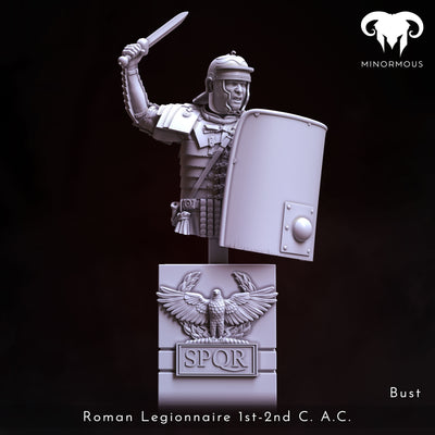 Roman Legionnaire 1st-2nd C. A.C. "Rome's Unyielding Guardian" Bust - 3D Print