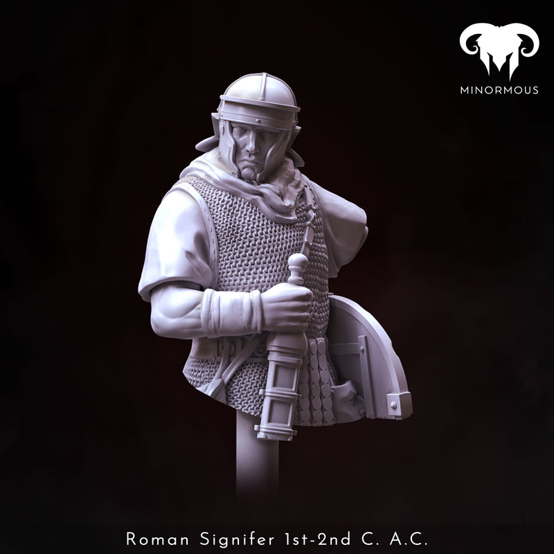 Roman Signifer 1st-2nd C. A.C. "Brave and Bold" Bust - 3D Print