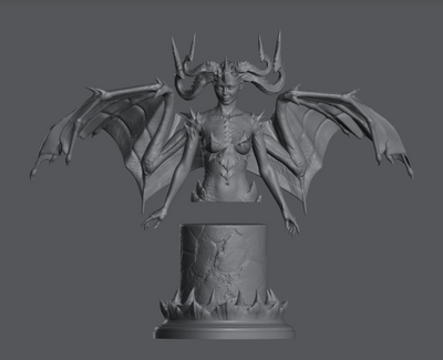 Zephyra, Queen of Dragonblood Bust - 3D Print