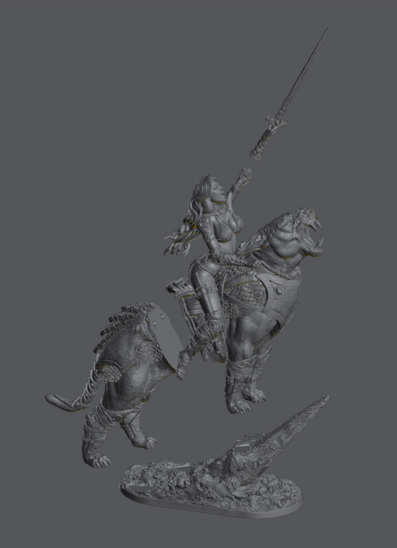 Diana, War Tigress - 75mm - 3D Print