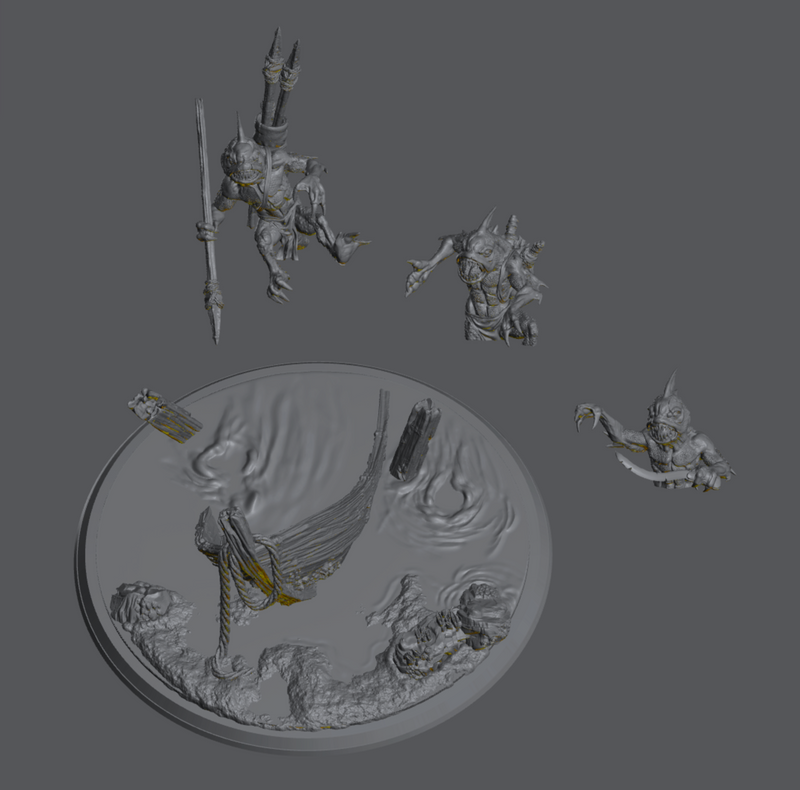 Inhabitants of the Shadowed Waters - 3D Print