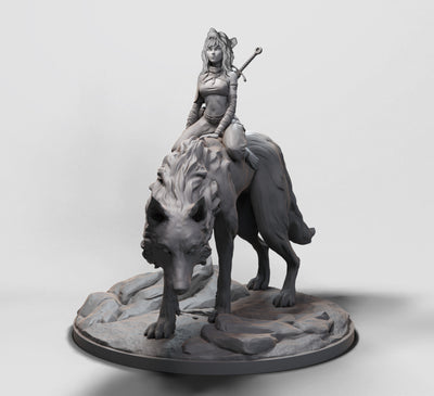 Wolf Rider - 32mm - 3D Print