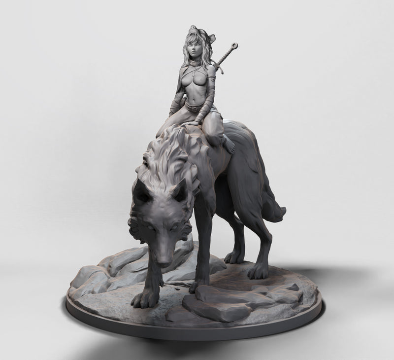 Wolf Rider - 32mm - 3D Print