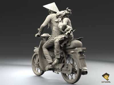 Vietnamese Civilians, Asian Bike with Figures - Set 2 - 1:35
