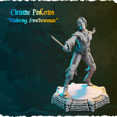 Christine Pinkerton "Wandering Swordswoman" - 32mm - 3D Print