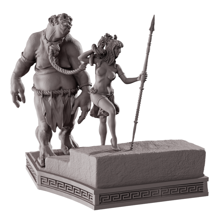 amazons and monsters 3d The Lost Kingdom of Seductive Amazons Diorama - 3D Print - Devi Miniatures