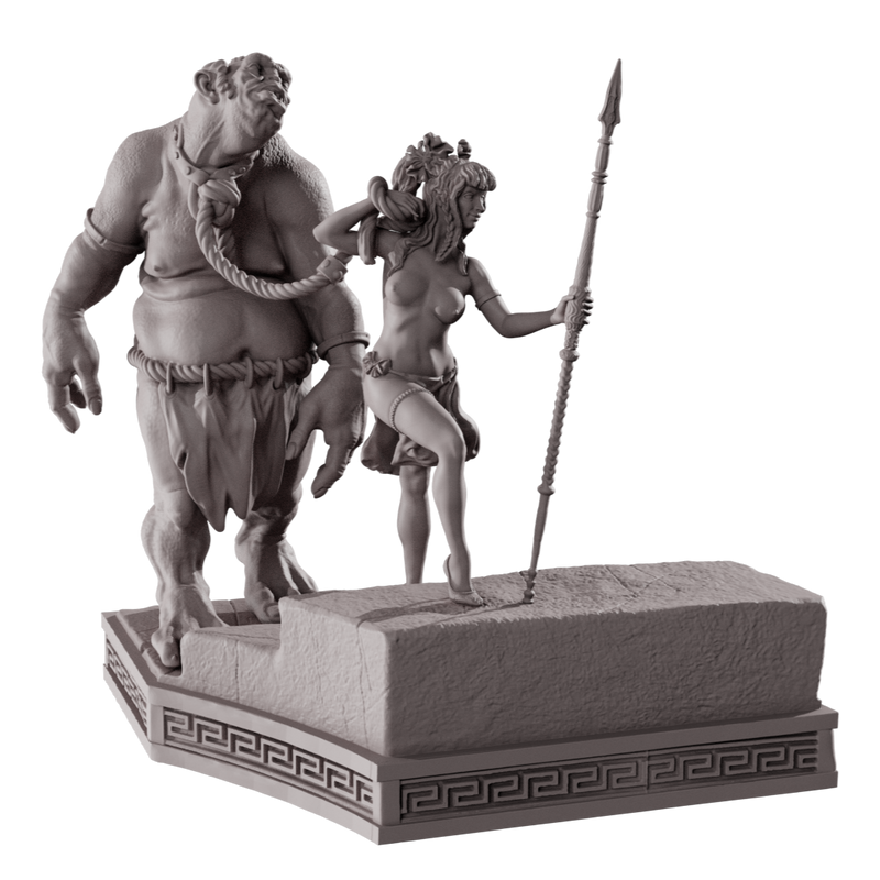 The Lost Kingdom of Seductive Amazons Diorama - 3D Print