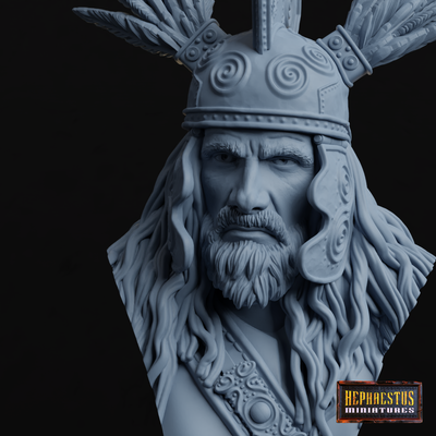 Gaelic Chief V-Neck Bust - 1/12 - 3D Print