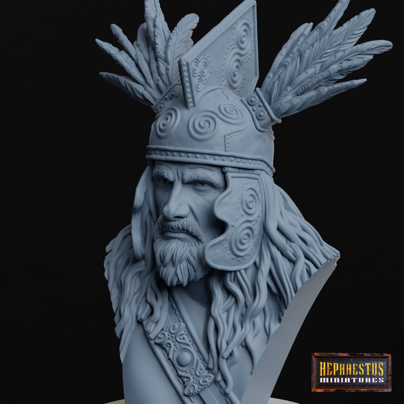 Gaelic Chief V-Neck Bust - 1/12 - 3D Print