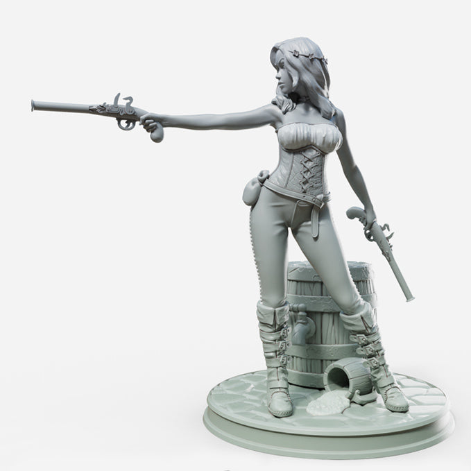 Jalissa with Pistols - 32mm - 3D Print