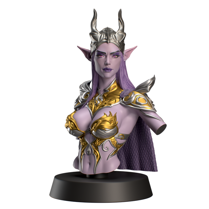 The Dark Elf Queen Zephyra Bust - 3D Print