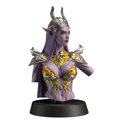 The Dark Elf Queen Zephyra Bust - 3D Print