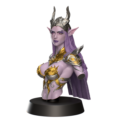 The Dark Elf Queen Zephyra Bust - 3D Print