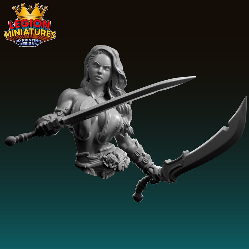 Thyra Barbarian Warrior Bust - 3D Print