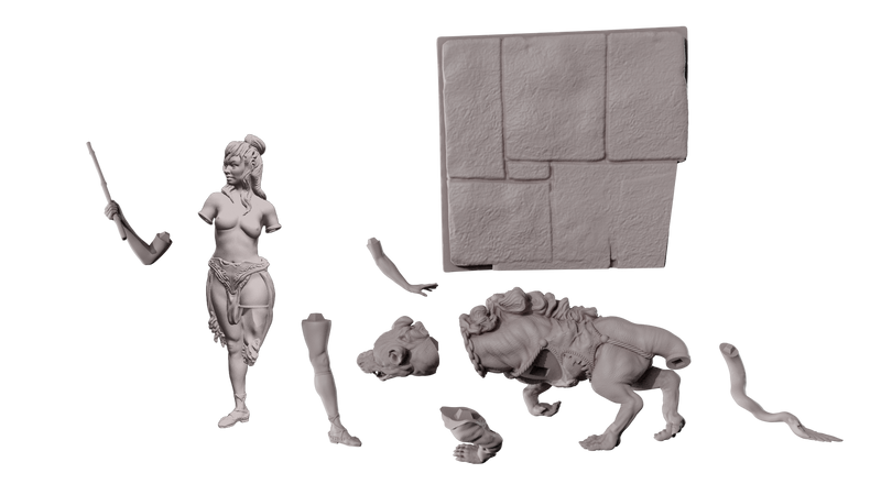 The Lost Kingdom of Seductive Amazons Diorama - 3D Print