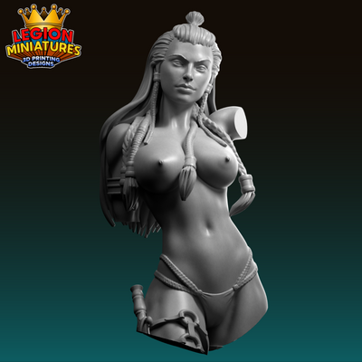 Varya Barbarian Warrior Bust - 3D Print