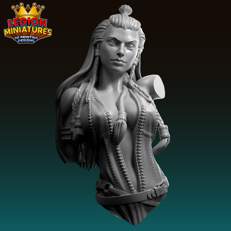 Varya Barbarian Warrior Bust - 3D Print