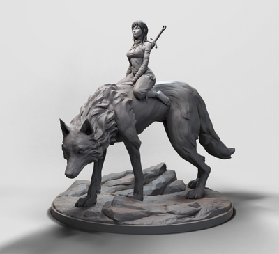 Wolf Rider - 32mm - 3D Print