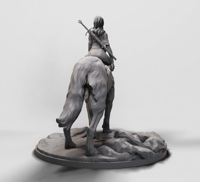 Wolf Rider - 32mm - 3D Print