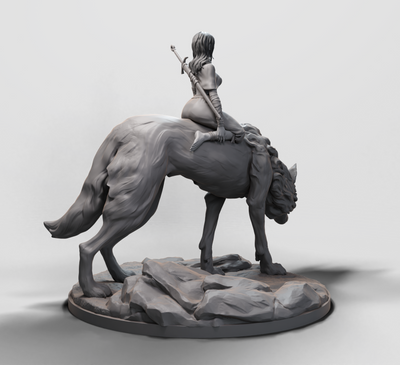 Wolf Rider - 32mm - 3D Print