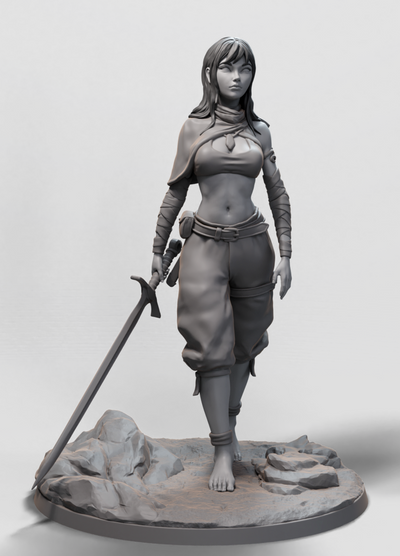 Wolf Rider, The Girl - 3D Print