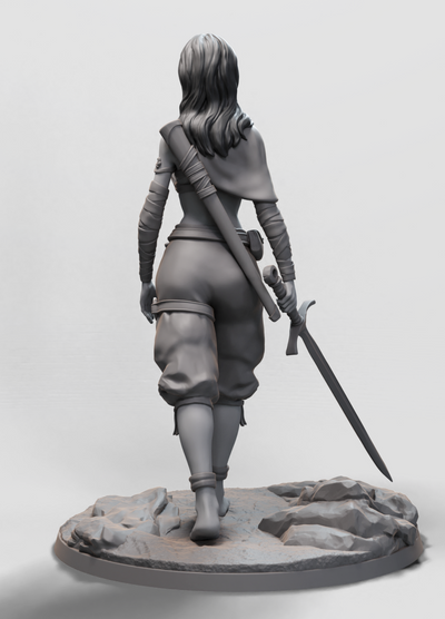 Wolf Rider, The Girl - 32mm - 3D Print