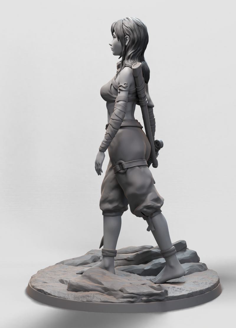 Wolf Rider, The Girl - 32mm - 3D Print