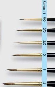 MAESTRO Tobolsky-Kolinsky Red Sable Brushes - SERIES 11 - Size 0