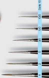MAESTRO Tobolsky-Kolinsky Red Sable Brushes - SERIES 10 - Size 0