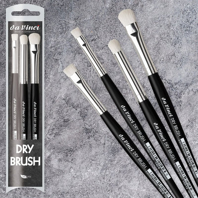 Dry Brush, Flat, White Synthetic Fibres - SERIES 140 - Size 6