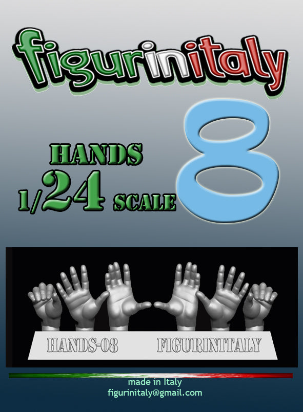 Hands Set No 8 - 1/24 Scale
