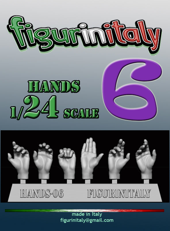 Hands Set No 6 - 1/24 Scale