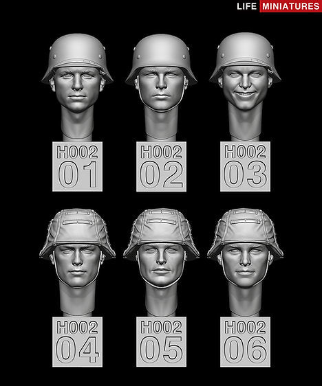 WW2 German Heads Set No.2 (1/35 scale)