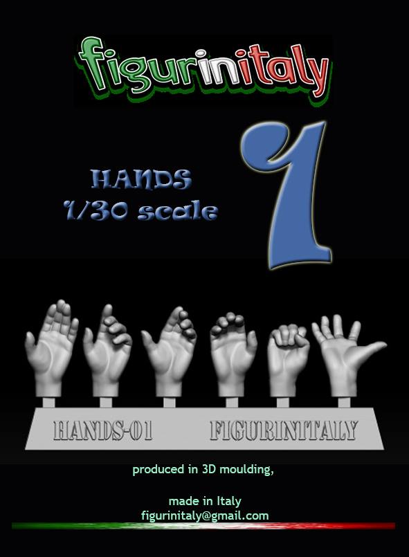 Hands Set No 1 - 1/30 Scale
