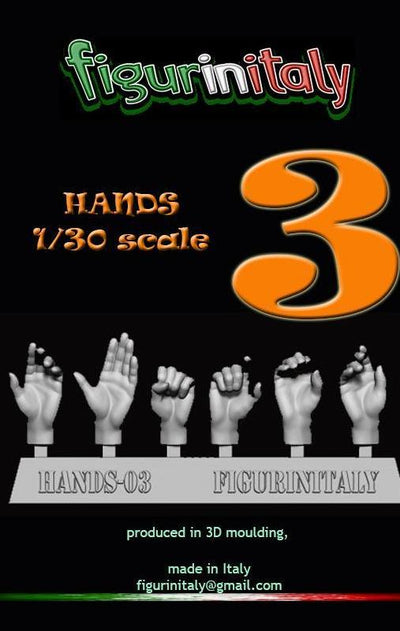 Hands Set No 3 - 1/30 Scale