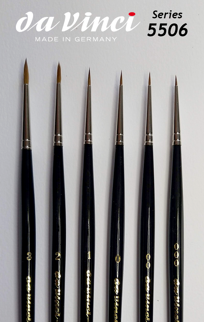 RESTAURO Kolinsky Red Sable Retouching Brushes - SERIES 5506 - Size 3/0